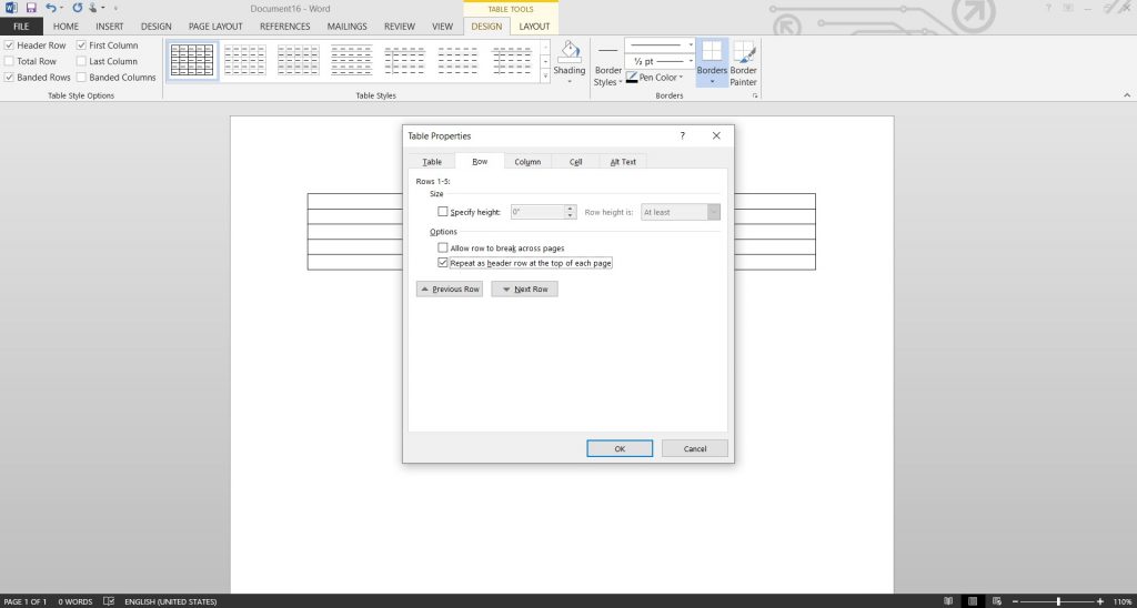 Labeling tables in Microsoft Word